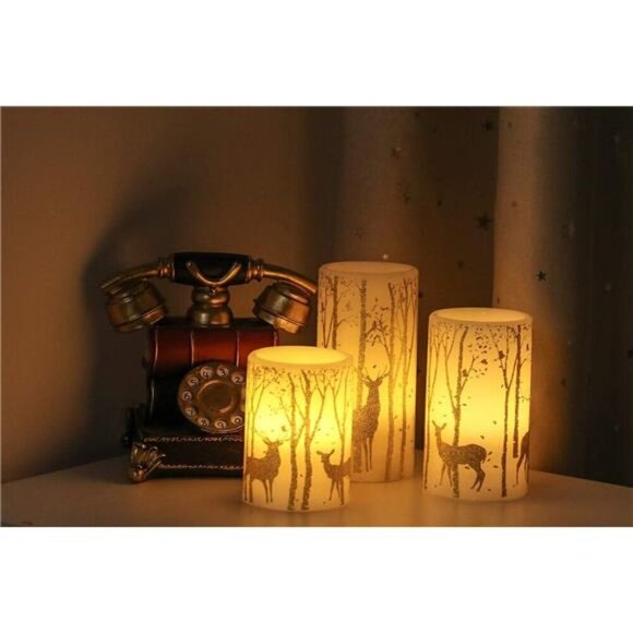 Flickering Flameless Candles Battery Operated with 6 Hours Timer, Real Wax - Picture 5 of 7